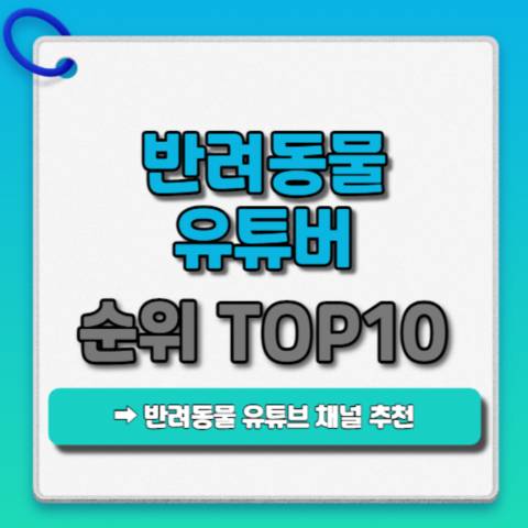 반려동물-유튜버-순위-TOP10